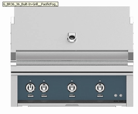 Hestan GSBR36NGGG Hestan 36" Natural Gas Built In Grill Gsbr36 - Dark Grey (Pacific Fog) Barbeque Grills,outdoor bbq grill