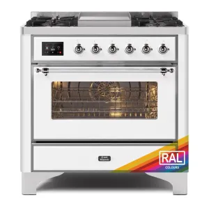 Ilve UM09FDNS3RAC Ilve Majestic Ii 36 Um09Fdns3Rac Freestanding Dual Fuel Range With 6 Sealed Burners Yes Single Oven With Triple Glass Door In Ral Color With Chrome Knobs Freestanding Ranges freestanding dual fuel range 30 inch