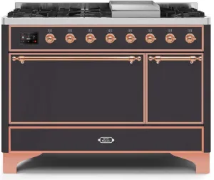 Ilve UM12FDQNS3MGPLP Majestic Ii 48 Inch Dual Fuel Liquid Propane Freestanding Range In Matte Graphite With Copper Trim Freestanding Ranges freestanding dual fuel range 30 inch