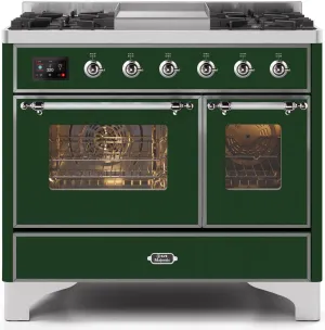 Ilve UMD10FDNS3EGCLP Majestic Ii 40 Inch Dual Fuel Liquid Propane Freestanding Range In Emerald Green With Chrome Trim Freestanding Ranges freestanding dual fuel range 30 inch