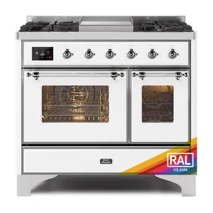 Ilve UMD10FDNS3RACLP Ilve Majestic Ii 40 Umd10Fdns3Rac Freestanding Dual Fuel Range With 6 Sealed Burners Yes Double Oven With Triple Glass Door In Ral Color With Chrome Knobs Freestanding Ranges freestanding dual fuel range 30 inch
