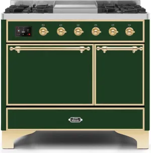 Ilve UMD10FDQNS3EGGLP Majestic Ii 40 Inch Dual Fuel Liquid Propane Freestanding Range In Emerald Green With Brass Trim Freestanding Ranges freestanding dual fuel range 30 inch