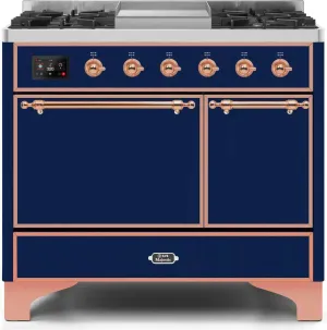 Ilve UMD10FDQNS3MBPLP Majestic Ii 40 Inch Dual Fuel Liquid Propane Freestanding Range In Blue With Copper Trim Freestanding Ranges freestanding dual fuel range 30 inch