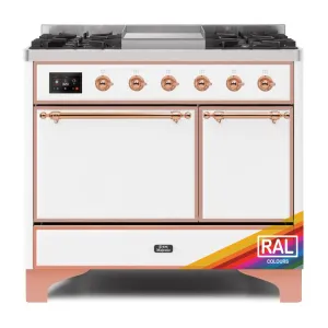 Ilve UMD10FDQNS3RAPLP Ilve Majestic Ii 40 Umd10Fdqns3Rap Freestanding Dual Fuel Range With 6 Sealed Burners Yes Double Oven With Solid Door In Ral Color With Copper Knobs Freestanding Ranges freestanding dual fuel range 30 inch