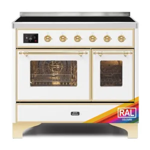 Ilve UMDI10NS3RAG Ilve Majestic Ii 40 Umdi10Ns3Rag Freestanding Electric Range With Induction Double Oven With Triple Glass Door In Ral Color With Brass Knobs Freestanding Ranges freestanding dual fuel range 30 inch