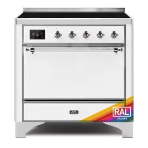 Ilve UMI09QNS3RAC Ilve Majestic Ii 36 Umi09Qns3Rac Freestanding Electric Range With Induction Single Oven With Solid Door In Ral Color With Chrome Knobs Freestanding Ranges freestanding dual fuel range 30 inch