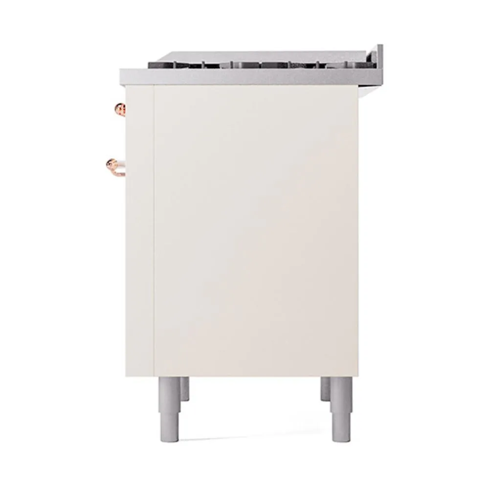 Ilve UN36FQNMPAWP Ilve Un36Fqnmpawp Nostalgie Ii Noblesse 36" Dual Fuel Range (Natural Gas, Solid Door, Antique White, Copper)