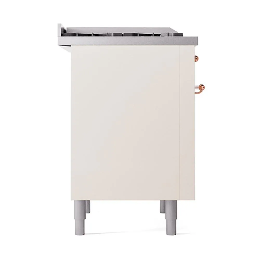 Ilve UN36FQNMPAWP Ilve Un36Fqnmpawp Nostalgie Ii Noblesse 36" Dual Fuel Range (Natural Gas, Solid Door, Antique White, Copper)