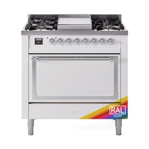 Ilve UN36FQNMPRAC Ilve Un36Fqnmprac Nostalgie Ii Noblesse 36" Dual Fuel Range (Natural Gas, Solid Door, Ral, Chrome) Freestanding Ranges freestanding dual fuel range 30 inch