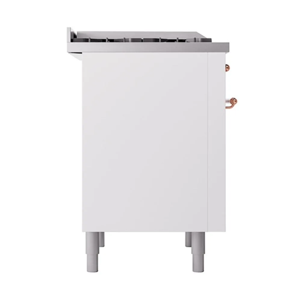 Ilve UN36FQNMPWHP Ilve Un36Fqnmpwhp Nostalgie Ii Noblesse 36" Dual Fuel Range (Natural Gas, Solid Door, White, Copper)