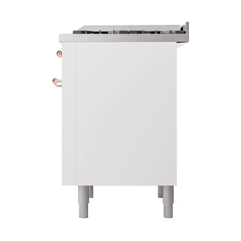Ilve UN36FQNMPWHP Ilve Un36Fqnmpwhp Nostalgie Ii Noblesse 36" Dual Fuel Range (Natural Gas, Solid Door, White, Copper)