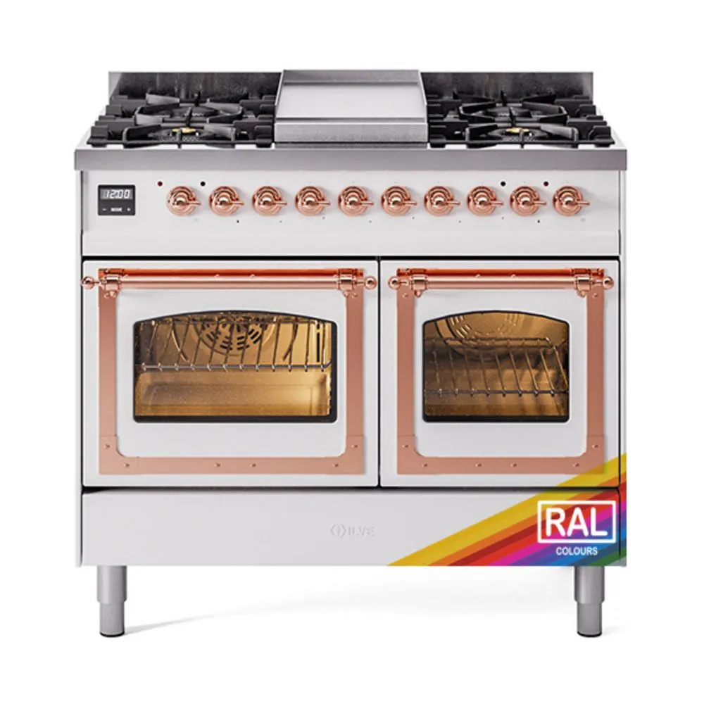 Ilve UND40FNMPRAP Ilve Und40Fnmprap Nostalgie Ii Noblesse 40" Dual Fuel Range (Natural Gas, Triple Glass Door, Ral, Copper) Freestanding Ranges freestanding dual fuel range 30 inch