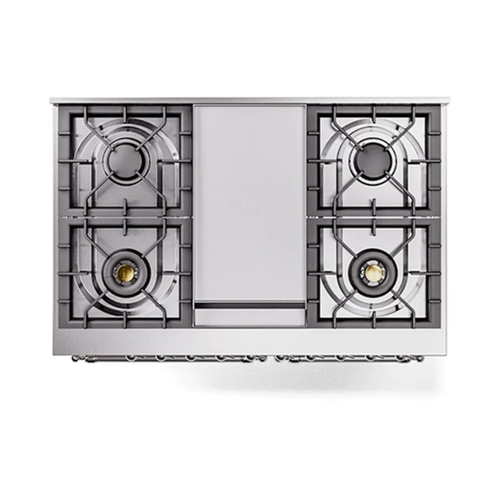Ilve UND40FQNMPBGCLP Ilve Und40Fqnmpbgclp Nostalgie Ii Noblesse 40" Dual Fuel Range (Liquid Propane, Solid Door, Blue Grey, Chrome)