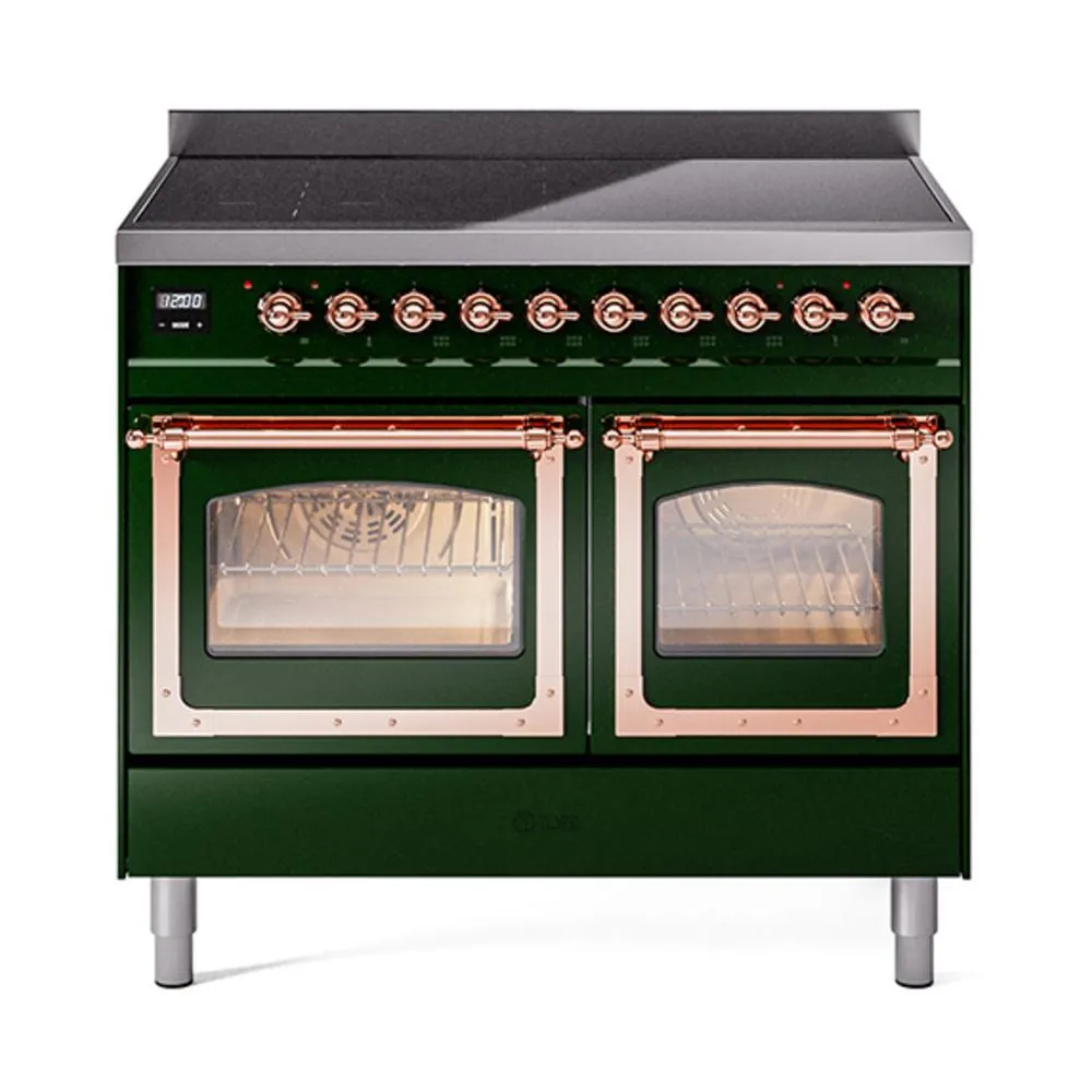 Ilve UNDI406NMPEGP Ilve Undi406Nmpegp Nostalgie Ii Noblesse 40" Induction Range (Triple Glass Door, Emerald Green, Copper) Freestanding Ranges freestanding dual fuel range 30 inch