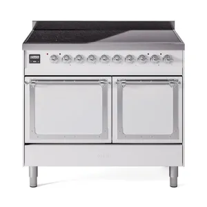 Ilve UNDI406QNMPWHC Ilve Undi406Qnmpwhc Nostalgie Ii Noblesse 40" Induction Range (Solid Door, White, Chrome) Freestanding Ranges freestanding dual fuel range 30 inch