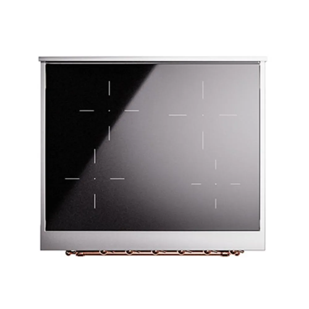 Ilve UNI304NMPBKP Ilve Uni304Nmpbkp Nostalgie Ii Noblesse 30" Induction Range (Triple Glass Door, Glossy Black, Copper)