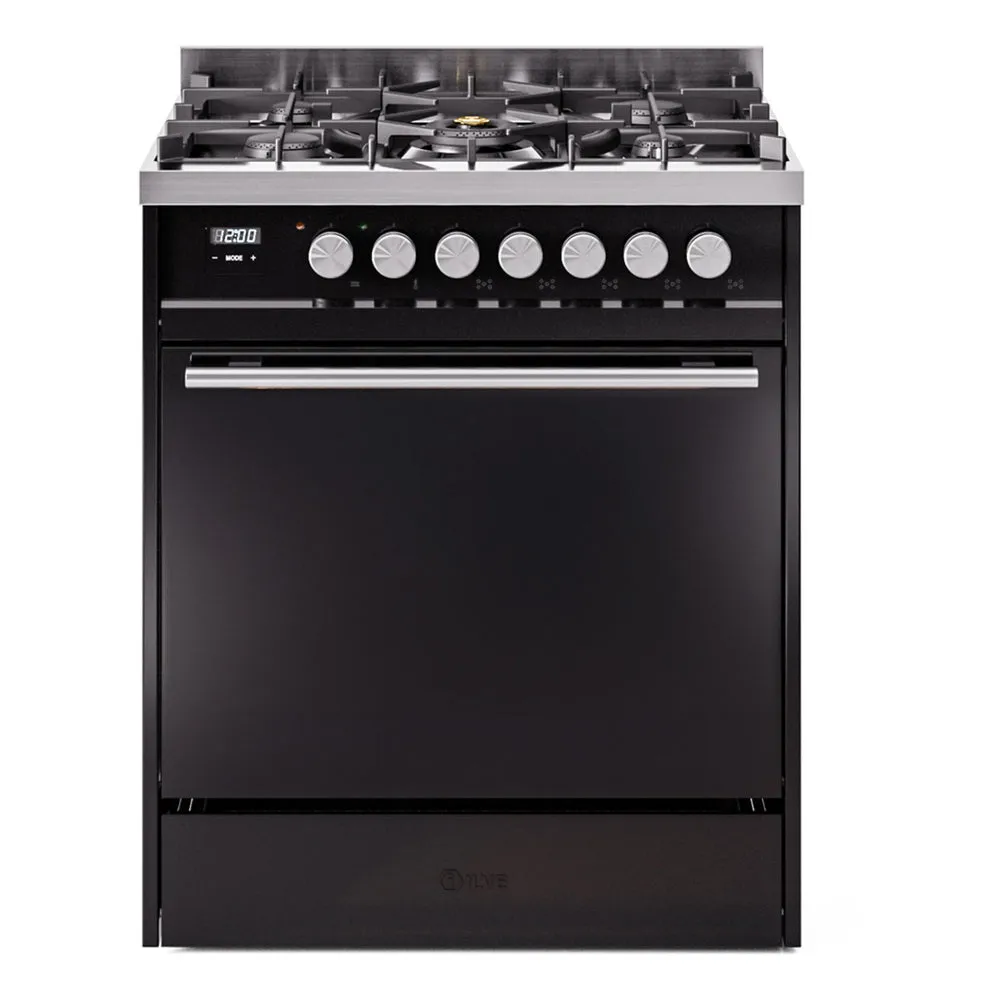Ilve UP30QMPBKLP Professional Plus Ii 30 Inch Dual Fuel Liquid Propane Freestanding Range In Black With Trim Freestanding Ranges freestanding dual fuel range 30 inch