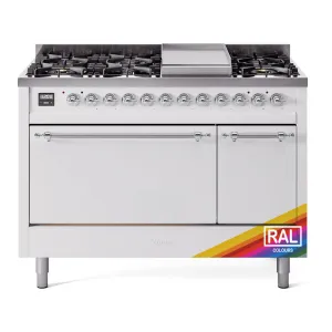 Ilve UP48FQNMPRACLP Nostalgie Ii 48 Inch Dual Fuel Liquid Propane Freestanding Range In Ral Custom Color With Chrome Trim Freestanding Ranges freestanding dual fuel range 30 inch