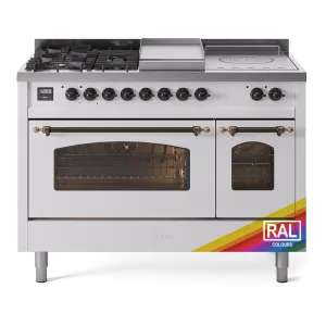 Ilve UP48FSNMPRABLP Nostalgie Ii 48 Inch Dual Fuel Liquid Propane Freestanding Range In Ral Custom Color With Bronze Trim Freestanding Ranges freestanding dual fuel range 30 inch