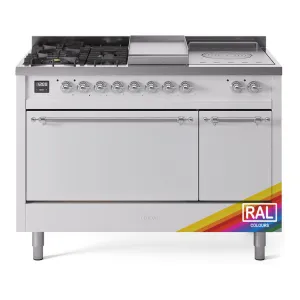 Ilve UP48FSQNMPRACLP Nostalgie Ii 48 Inch Dual Fuel Liquid Propane Freestanding Range In Ral Custom Color With Chrome Trim Freestanding Ranges freestanding dual fuel range 30 inch
