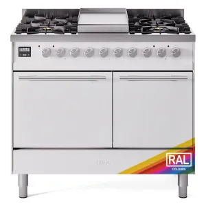 Ilve UPD40FQMPRALP Ilve Professional Plus Ii 40 Upd40Fqmpra Freestanding Dual Fuel Range With 6 Sealed Burners Yes Double Oven With Solid Door In Ral Color With Stainless Steel Knobs Freestanding Ranges freestanding dual fuel range 30 inch