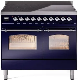 Ilve UPDI406NMPMBC Nostalgie Ii 40 Inch Electric Freestanding Range In Blue With Chrome Trim Freestanding Ranges freestanding dual fuel range 30 inch