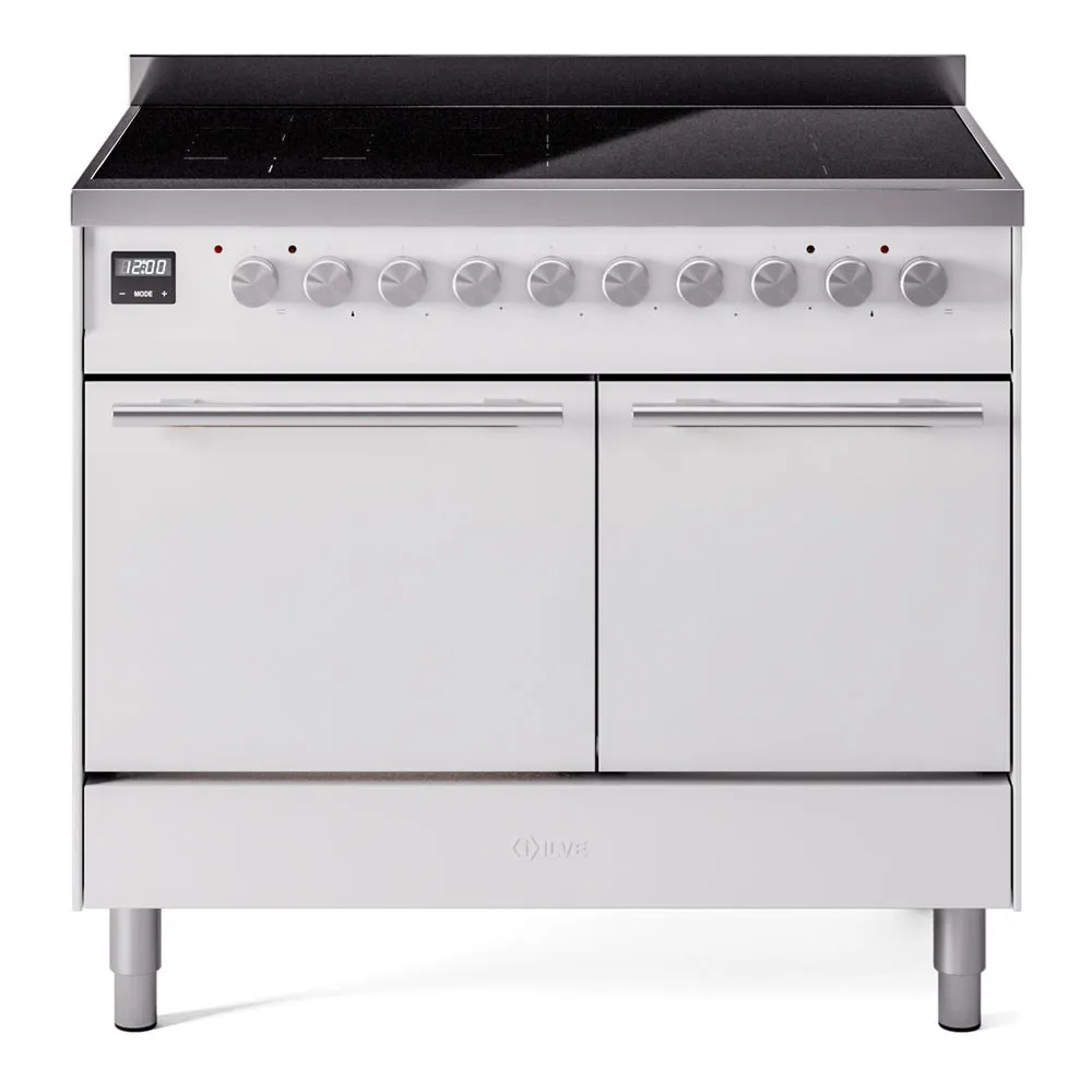 Ilve UPDI406QMPWH Professional Plus Ii 40 Inch Electric Freestanding Range In White With Trim Freestanding Ranges freestanding dual fuel range 30 inch