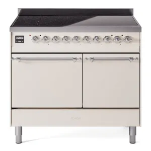 Ilve UPDI406QNMPAWC Nostalgie Ii 40 Inch Electric Freestanding Range In Antique White With Chrome Trim Freestanding Ranges freestanding dual fuel range 30 inch
