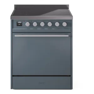Ilve UPI304QMPBG Professional Plus Ii 30 Inch Electric Freestanding Range In Blue Grey With Trim Freestanding Ranges freestanding dual fuel range 30 inch