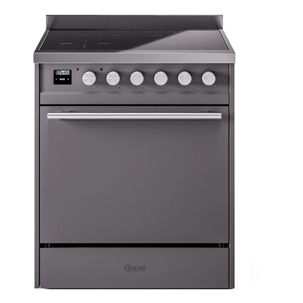 Ilve UPI304QMPMG Professional Plus Ii 30 Inch Electric Freestanding Range In Matte Graphite With Trim Freestanding Ranges freestanding dual fuel range 30 inch