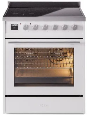 Ilve UPI304WMPWH Professional Plus Ii 30 Inch Electric Freestanding Range In White With Trim Freestanding Ranges freestanding dual fuel range 30 inch