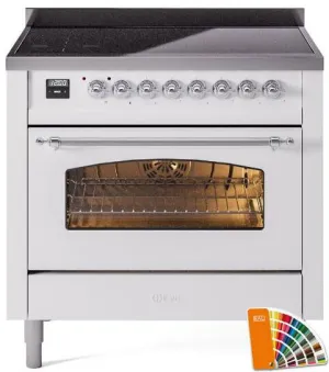 Ilve UPI366NMPRAC Nostalgie Ii 36 Inch Electric Freestanding Range In Ral Custom Color With Chrome Trim Freestanding Ranges freestanding dual fuel range 30 inch