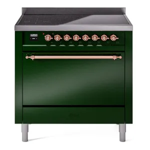 Ilve UPI366QNMPEGP Nostalgie Ii 36 Inch Electric Freestanding Range In Emerald Green With Copper Trim Freestanding Ranges freestanding dual fuel range 30 inch