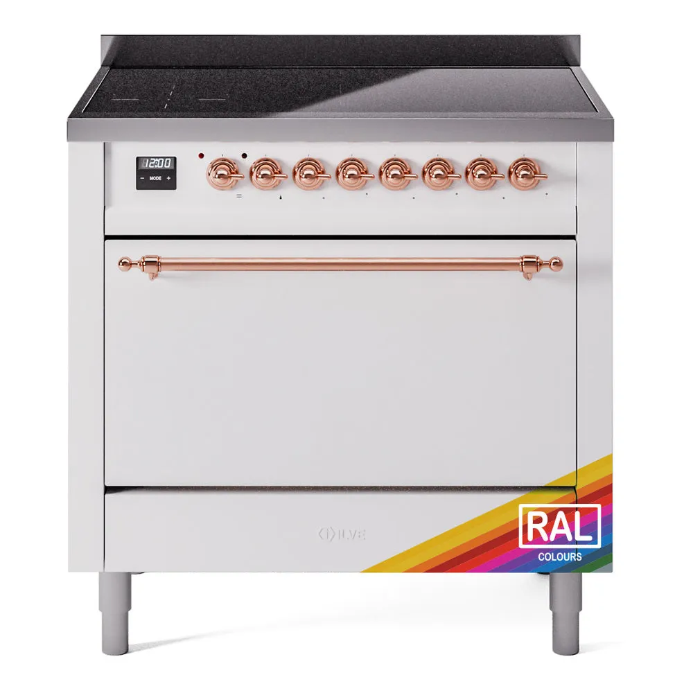 Ilve UPI366QNMPRAP Nostalgie Ii 36 Inch Electric Freestanding Range In Ral Custom Color With Copper Trim Freestanding Ranges freestanding dual fuel range 30 inch