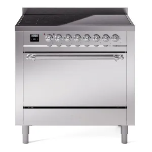Ilve UPI366QNMPSSC Nostalgie Ii 36 Inch Electric Freestanding Range In Stainless Steel With Chrome Trim Freestanding Ranges freestanding dual fuel range 30 inch