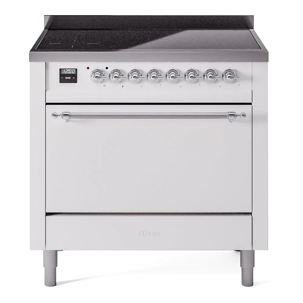 Ilve UPI366QNMPWHC Nostalgie Ii 36 Inch Electric Freestanding Range In White With Chrome Trim Freestanding Ranges freestanding dual fuel range 30 inch