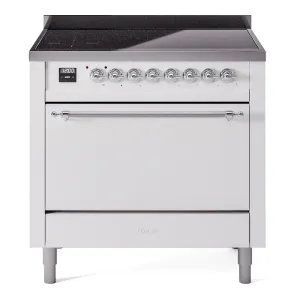 Ilve UPI366QNMPWHC Nostalgie Ii 36 Inch Electric Freestanding Range In White With Chrome Trim Freestanding Ranges freestanding dual fuel range 30 inch