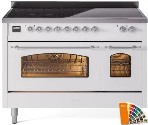Ilve UPI486NMPRAC Nostalgie Ii 48 Inch Electric Freestanding Range In Ral Custom Color With Chrome Trim Freestanding Ranges freestanding dual fuel range 30 inch