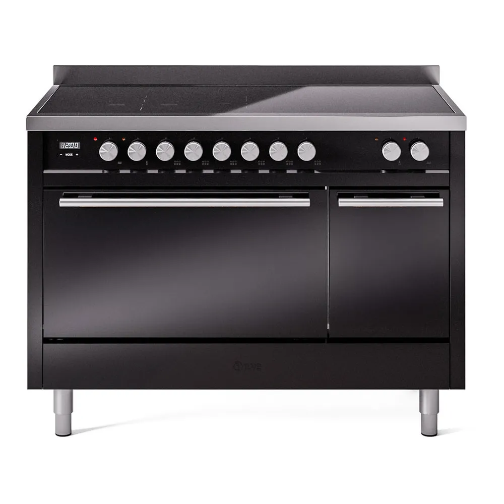 Ilve UPI486QMPBK Professional Plus Ii 48 Inch Electric Freestanding Range In Black With Trim Freestanding Ranges freestanding dual fuel range 30 inch