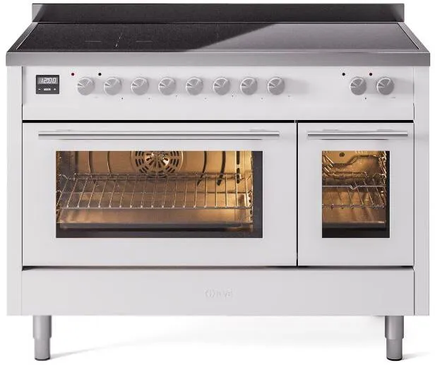 Ilve UPI486WMPWH Professional Plus Ii 48 Inch Electric Freestanding Range In White With Trim Freestanding Ranges freestanding dual fuel range 30 inch