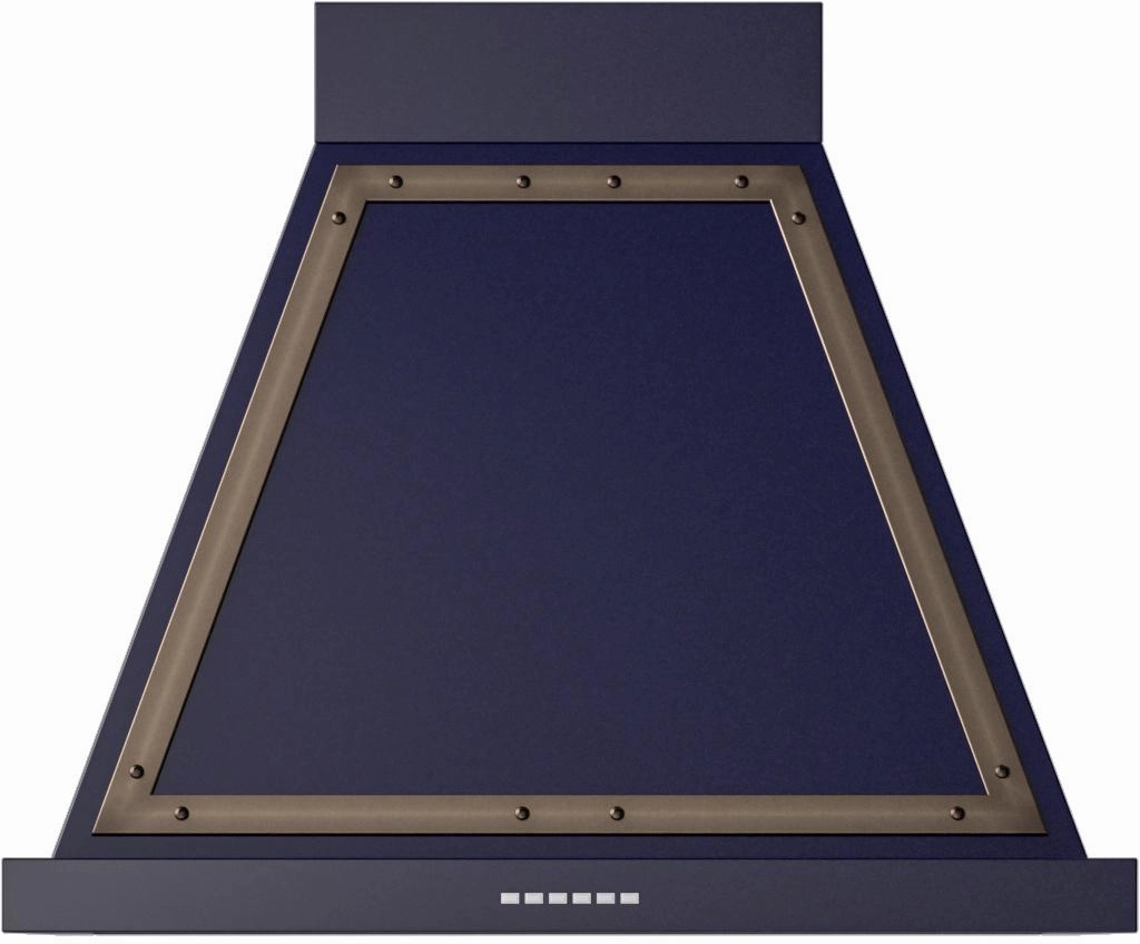Ilve UANB30MBB Ilve Uanb30Mbb Nostalgie 30" Hood In Midnight Blue With Bronze Trim Ventilation Range Hoods high suction kitchen exhaust hood