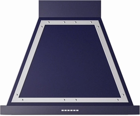 Ilve UANB30MBC Ilve Uanb30Mbc Nostalgie 30" Hood In Midnight Blue With Chrome Trim Ventilation Range Hoods high suction kitchen exhaust hood