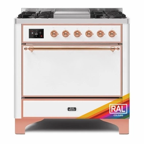 Ilve UM09FDQNS3RAPLP Ilve Majestic Ii 36 Um09Fdqns3Rap Freestanding Dual Fuel Range With 6 Sealed Burners Yes Single Oven With Solid Door In Ral Color With Copper Knobs Freestanding Ranges freestanding dual fuel range 30 inch
