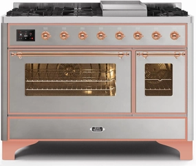 Ilve UM12FDNS3SSPLP Majestic Ii 48 Inch Dual Fuel Liquid Propane Freestanding Range In Stainless Steel With Copper Trim Freestanding Ranges freestanding dual fuel range 30 inch