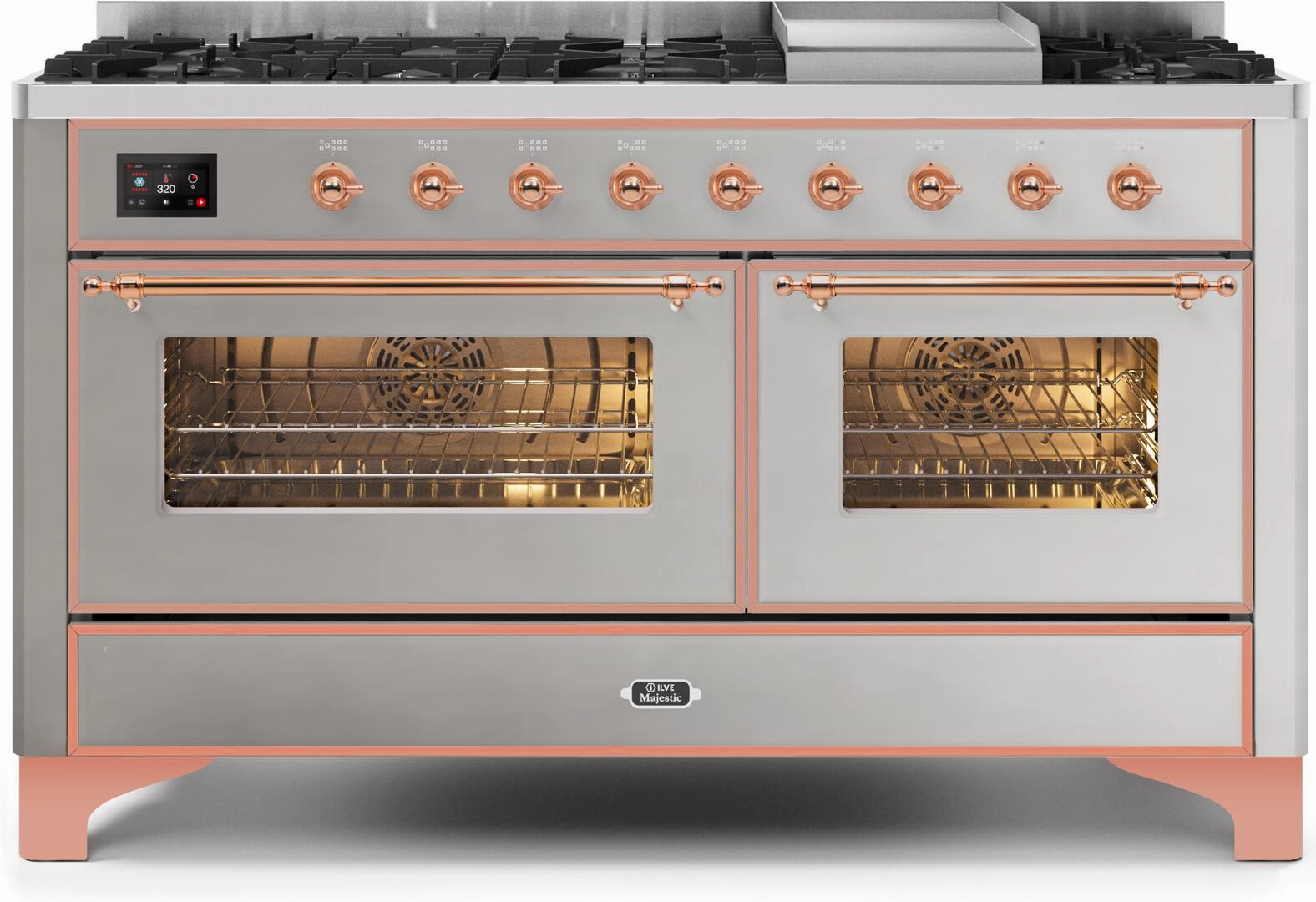 Ilve UM15FDNS3SSPLP Majestic Ii 60 Inch Dual Fuel Liquid Propane Freestanding Range In Stainless Steel With Copper Trim Freestanding Ranges freestanding dual fuel range 30 inch