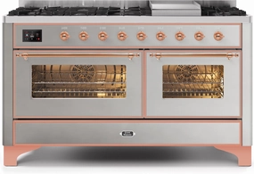 Ilve UM15FDNS3SSPLP Majestic Ii 60 Inch Dual Fuel Liquid Propane Freestanding Range In Stainless Steel With Copper Trim Freestanding Ranges freestanding dual fuel range 30 inch