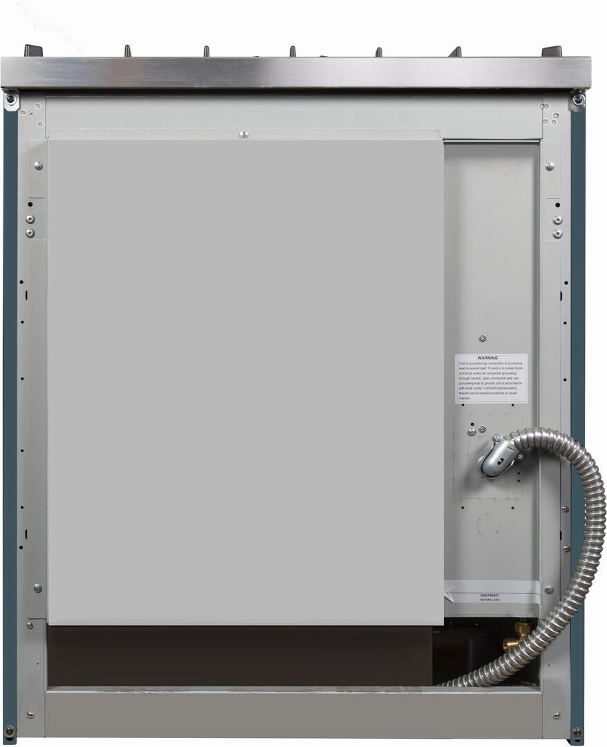 Ilve UM30DNE3BGBLP Majestic Ii 30 Inch Dual Fuel Liquid Propane Freestanding Range In Blue Grey With Bronze Trim
