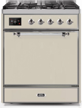 Ilve UM30DQNE3AWCLP Majestic Ii 30 Inch Dual Fuel Liquid Propane Freestanding Range In Antique White With Chrome Trim Freestanding Ranges freestanding dual fuel range 30 inch