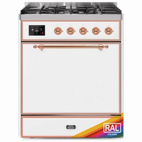 Ilve UM30DQNE3RAPLP Ilve Majestic Ii 30 Um30Dqne3Rap Freestanding Dual Fuel Range With 5 Sealed Burners Single Oven With Solid Door In Ral Color With Copper Knobs Freestanding Ranges freestanding dual fuel range 30 inch