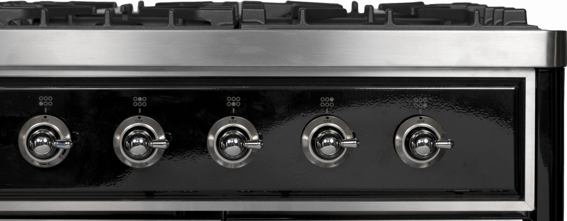 Ilve UMD10FDNS3BKC Majestic Ii 40 Inch Dual Fuel Natural Gas Freestanding Range In Glossy Black With Chrome Trim